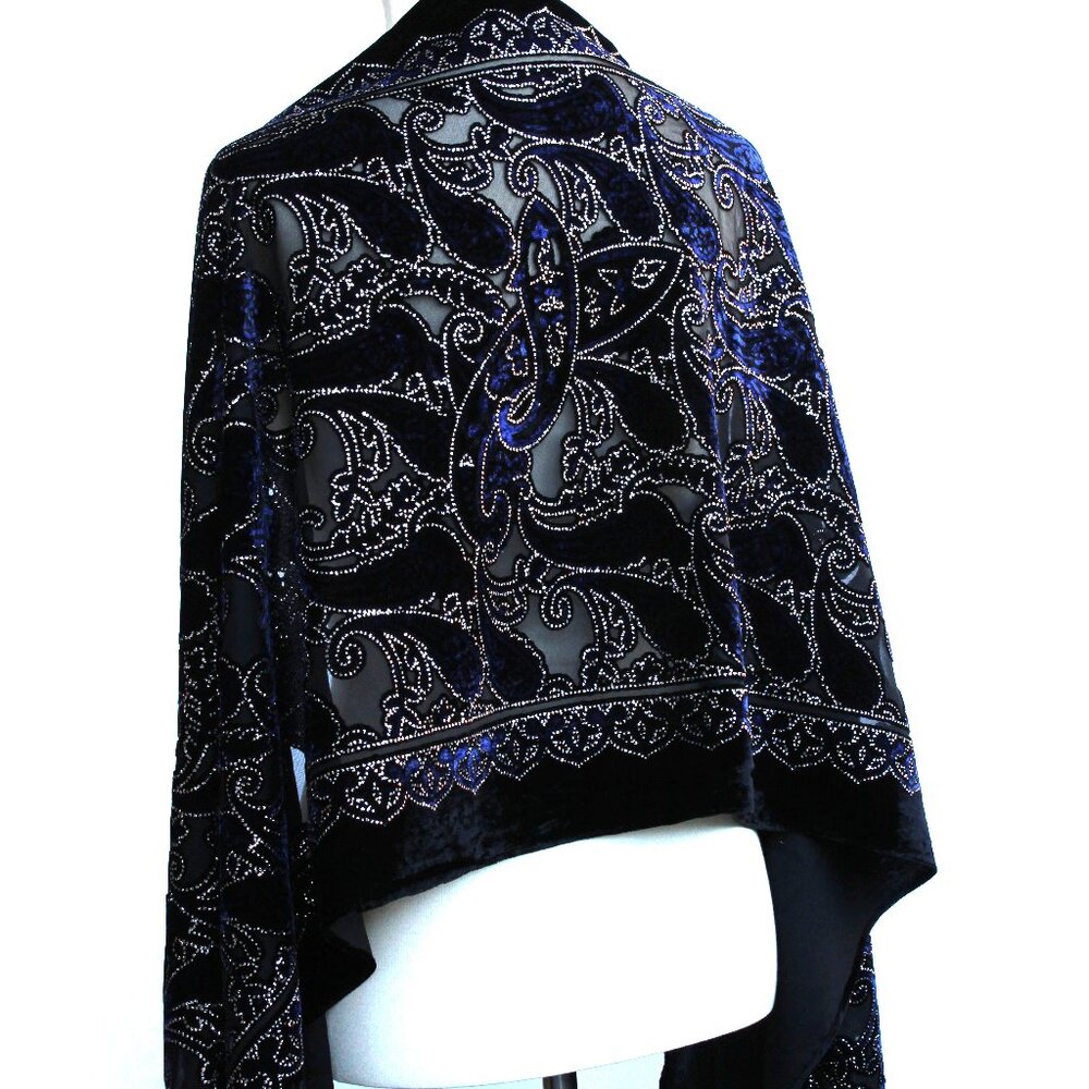 COPY - COPY - Luxury Silk Burnout Velvet Shawl Wrap Long Scarf